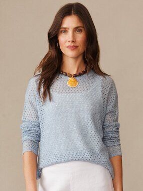 J McLaughlin Philomena Cashmere Linen Sweater - Light Denim NEW